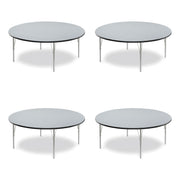 Height Adjustable Activity Tables, Round, 60" x 19" to 29", Gray Granite Top, Gray Legs, 4/Pallet