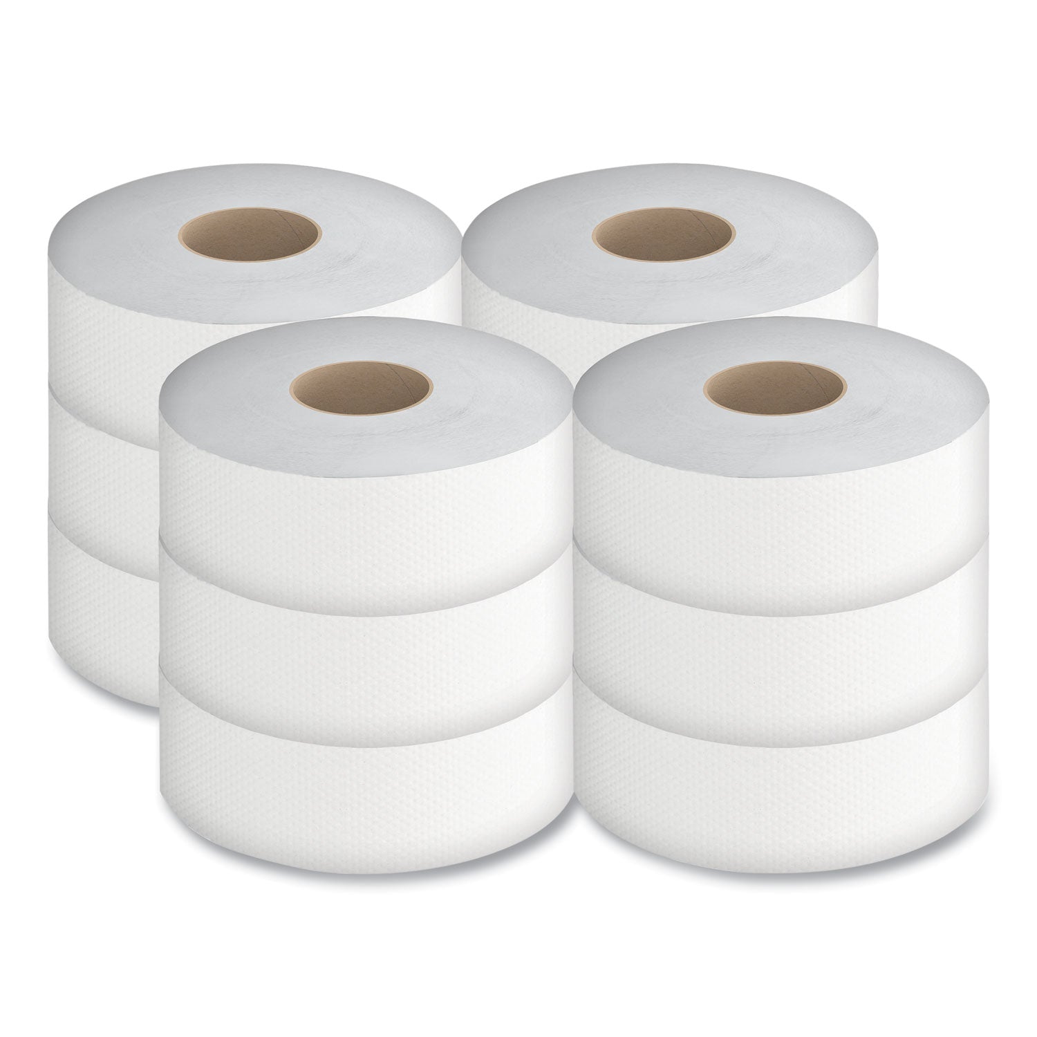 Jumbo Bath Tissue, Septic Safe, 2-Ply, White, 3.5" x 750 ft, 12/Carton
