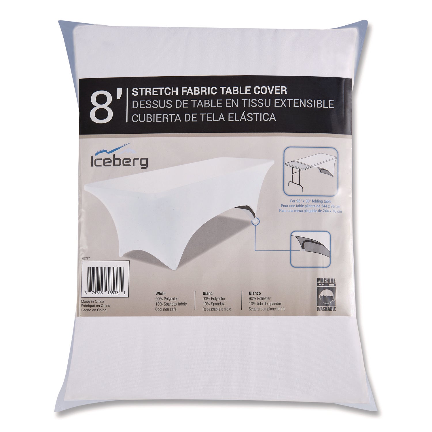 iGear™ Fabric Table Cover, White - 6'