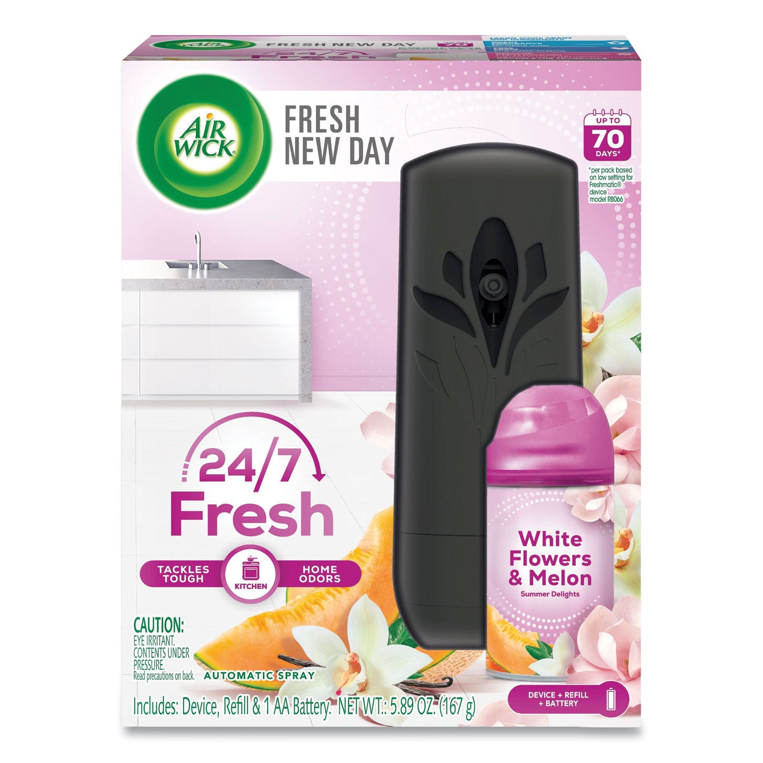 Air Wick Pure 24/7 Summer Air Spray Kit - Spray - Summer Delights - 70 Day - 1 Kit
