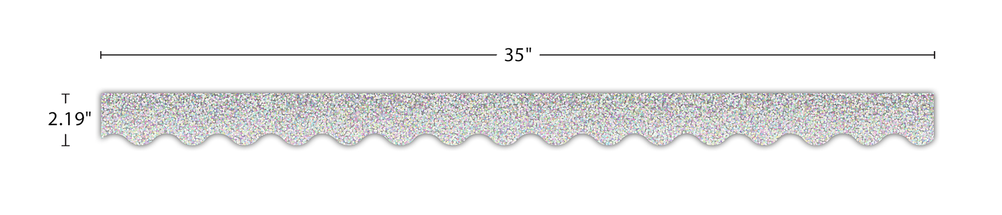 Silver Sparkle Scalloped Border Trim