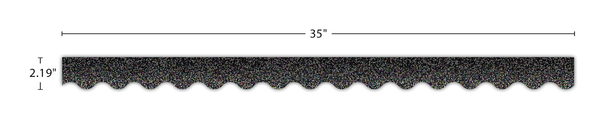 Black Sparkle Scalloped Border Trim