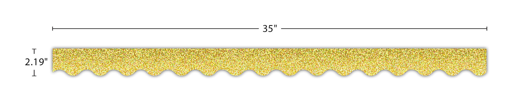 Yellow Sparkle Scalloped Border Trim