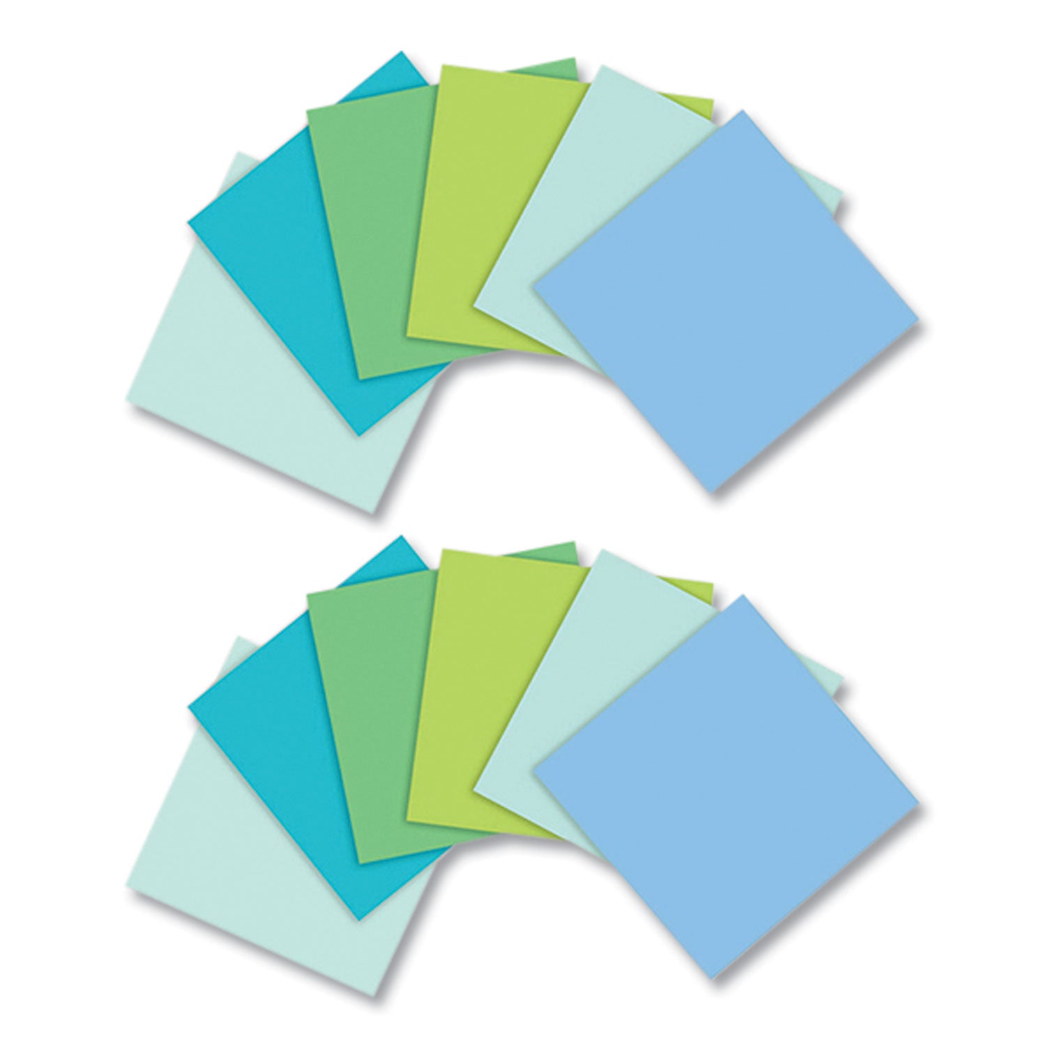 Post-it Recycled Super Sticky Notes, 3" x 3", Square, Assorted Oasis Colors, 70 Sheets per Pad, 12 Pads per Pack