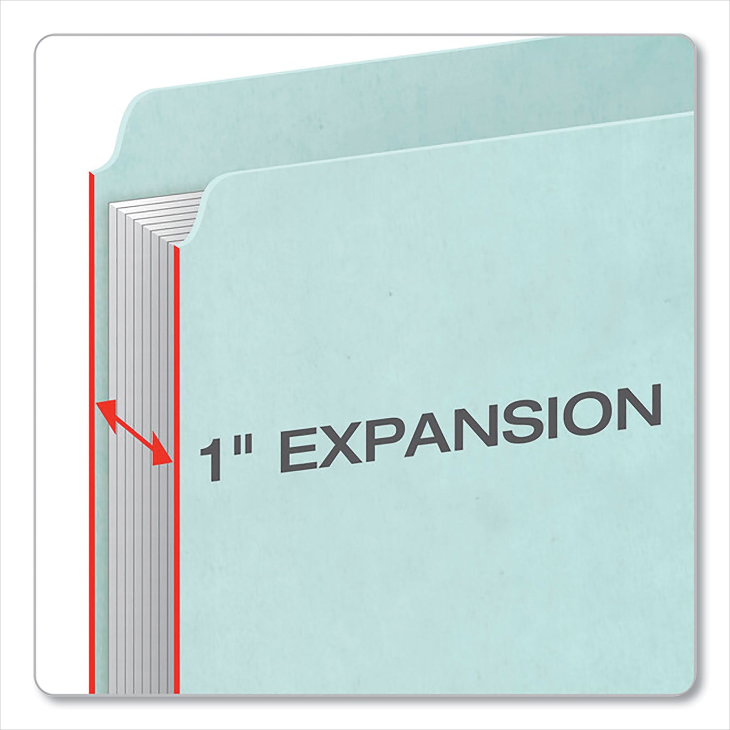 Pendaflex 1/3 Tab Cut Letter Recycled Top Tab File Folder - 8 1/2" x 11" - 1" Expansion - Top Tab Location - Assorted Tab Position - 25 pt. - Pressboard, Tyvek - Blue - Reinforced Gusset, Heavy Duty - 60% Recycled - 25 / Box