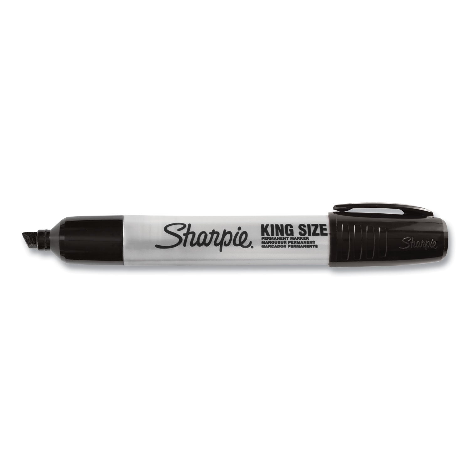 Sharpie King Size Permanent Markers, Bold Chisel Point, Black Ink, Plastic Barrel, 1 Dozen