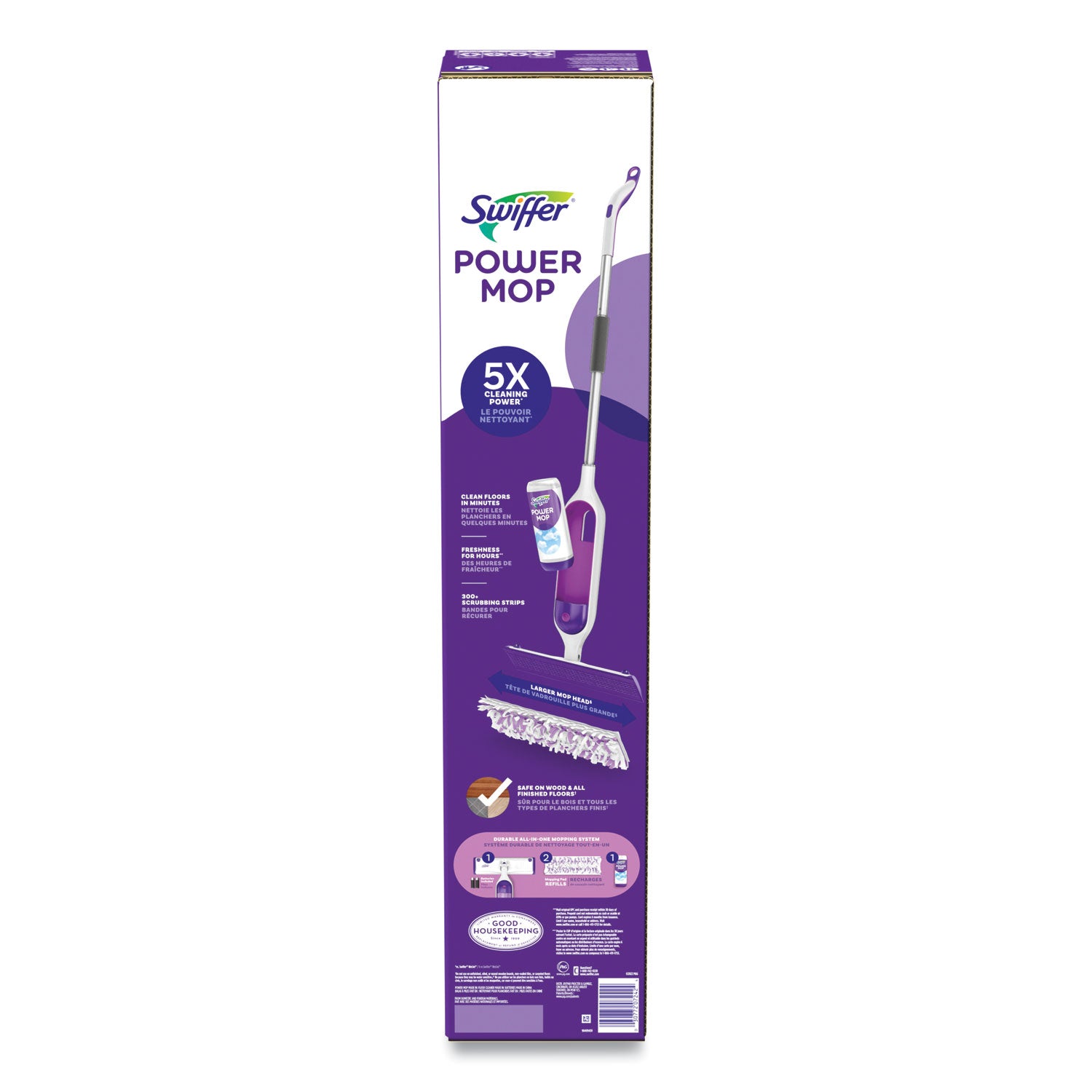 Swiffer PowerMop Multisurface Kit, Flexible Head, Purple, Includes 1 PowerMop and 2 Mopping Pad Refills, 1 Kit