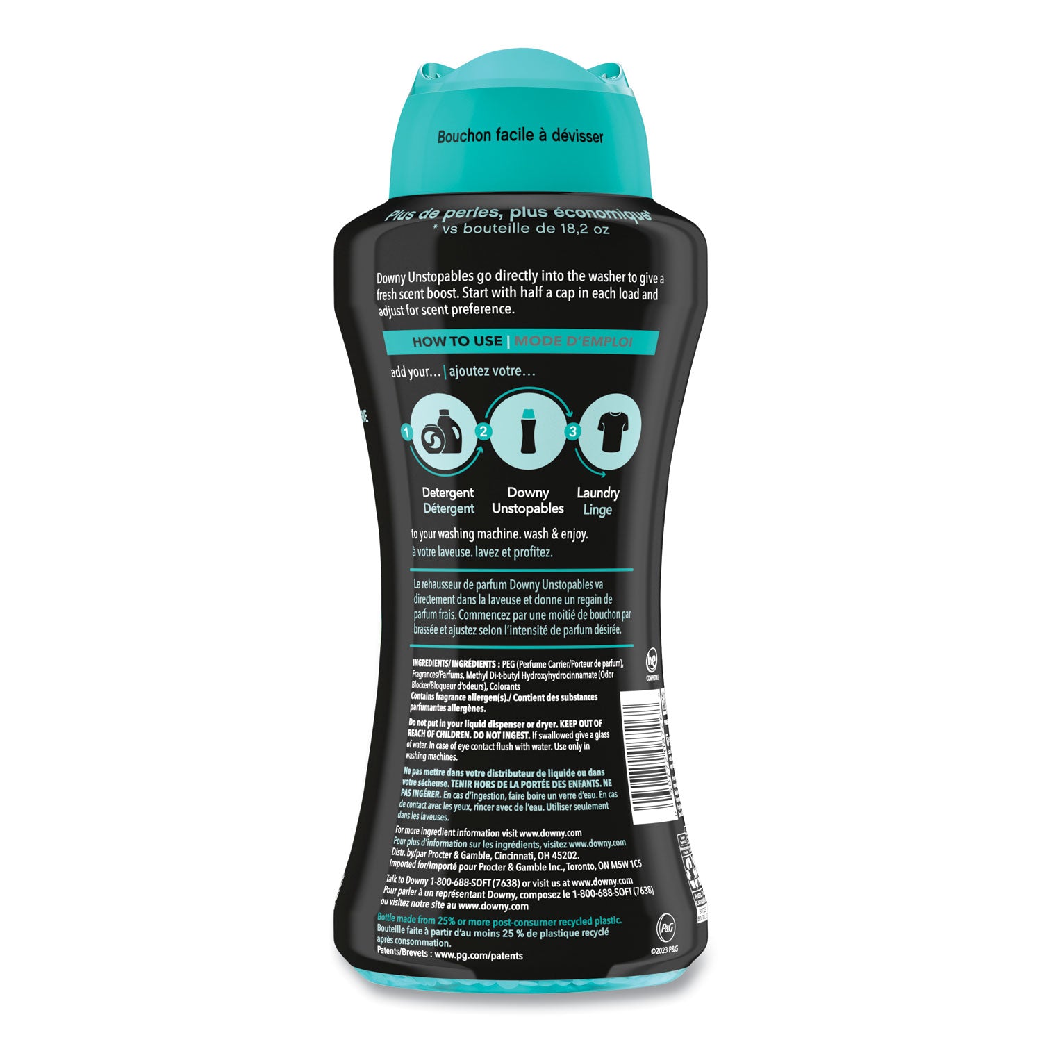 Unstopables In-Wash Scent Booster Beads, Fresh Scent, 24 oz Pour Bottle, 4/Carton