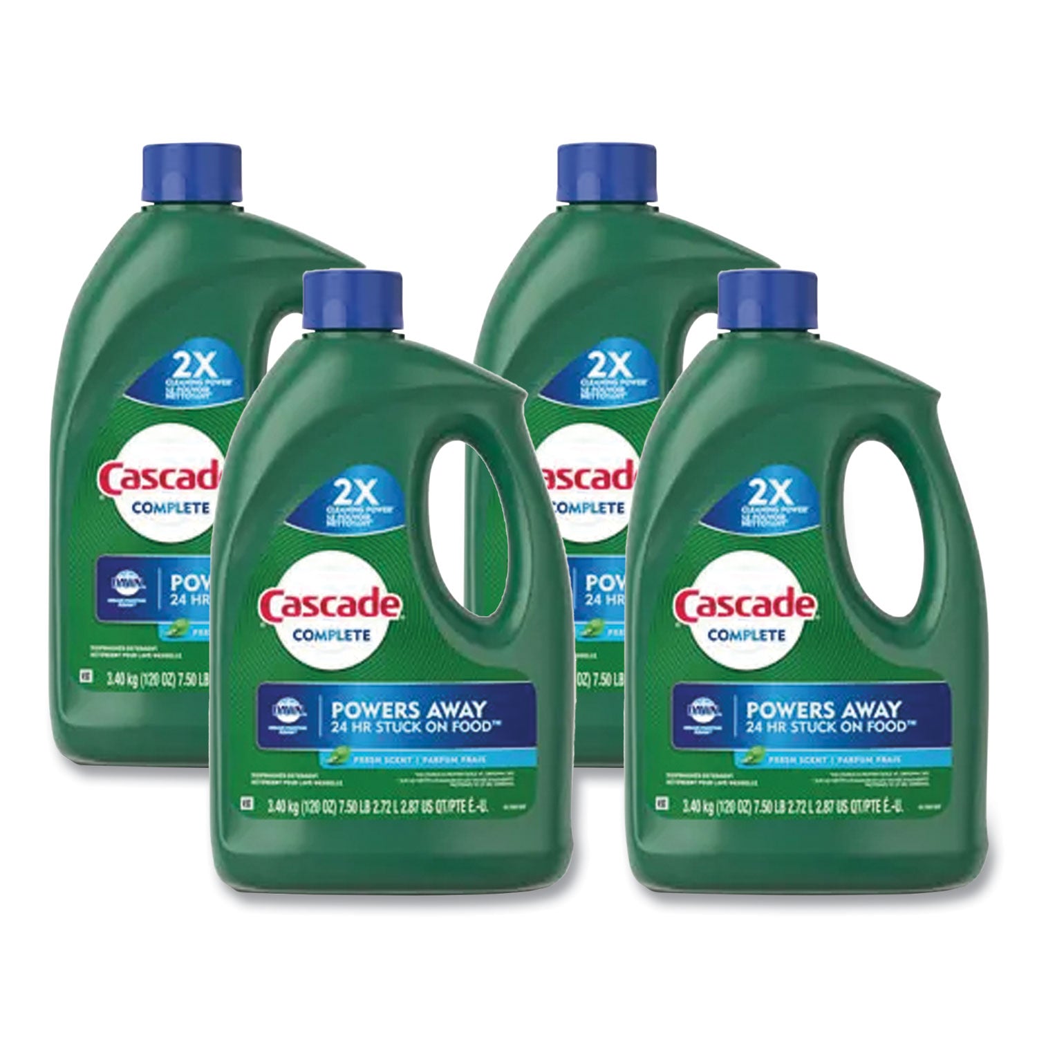 Cascade Complete Gel Dishwasher Detergent, Fresh Scent, 120 fl oz, Green Bottle, 1 Each
