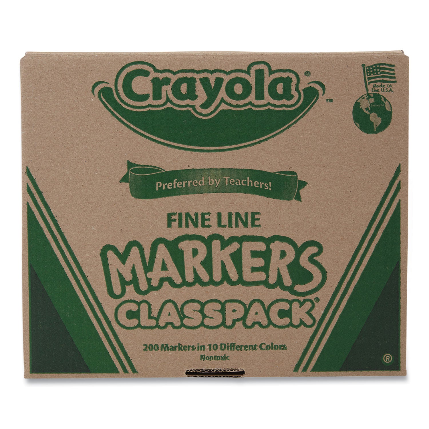 Fine Line 200-Count Classpack Non-Washable Marker, Fine Bullet Tip, Assorted Colors, 200/box