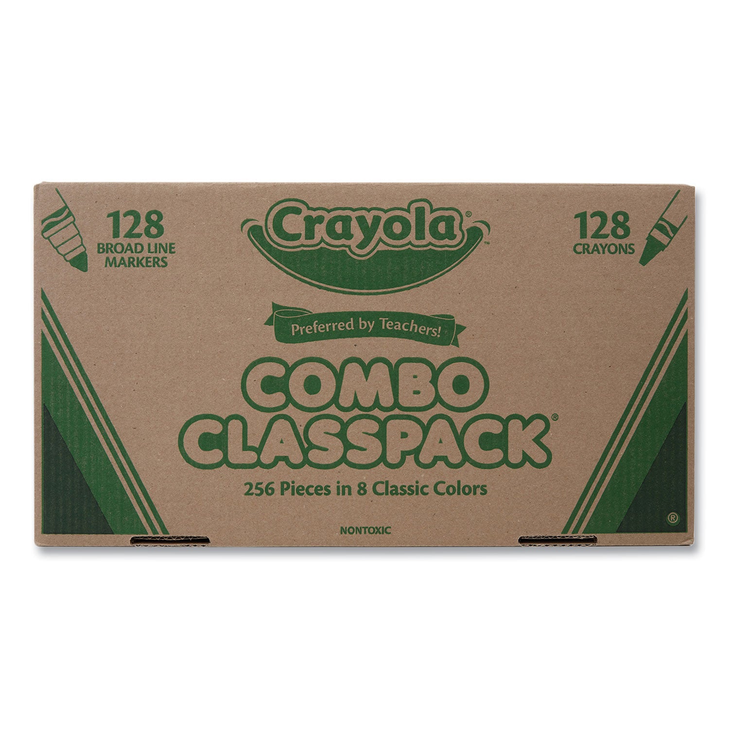 Crayons And Markers Combo Classpack, Eight Colors, 256/set