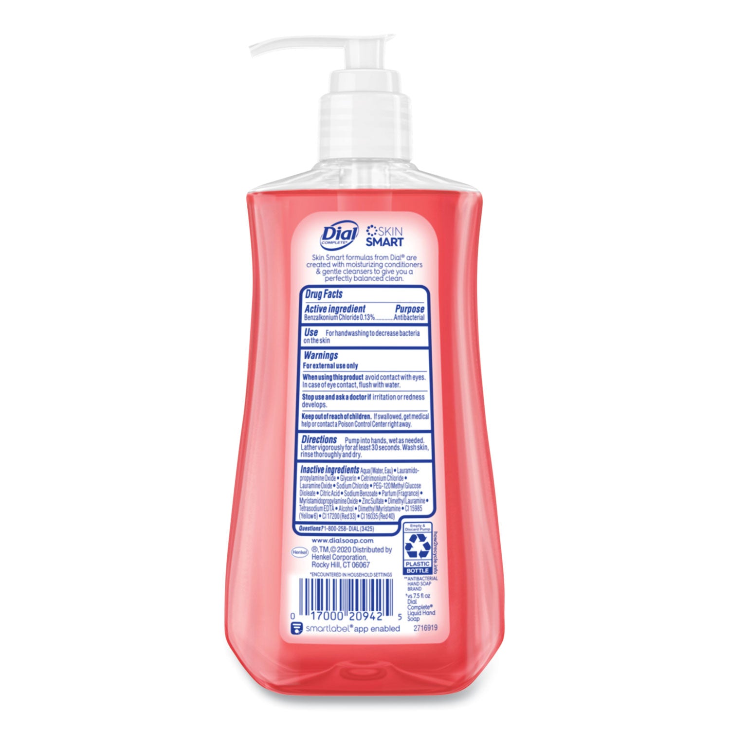 Dial Pomegranate Tangerine Antibacterial Hand Soap, 11 fl oz, Moisturizing, Multipurpose, Pink, 1 Each