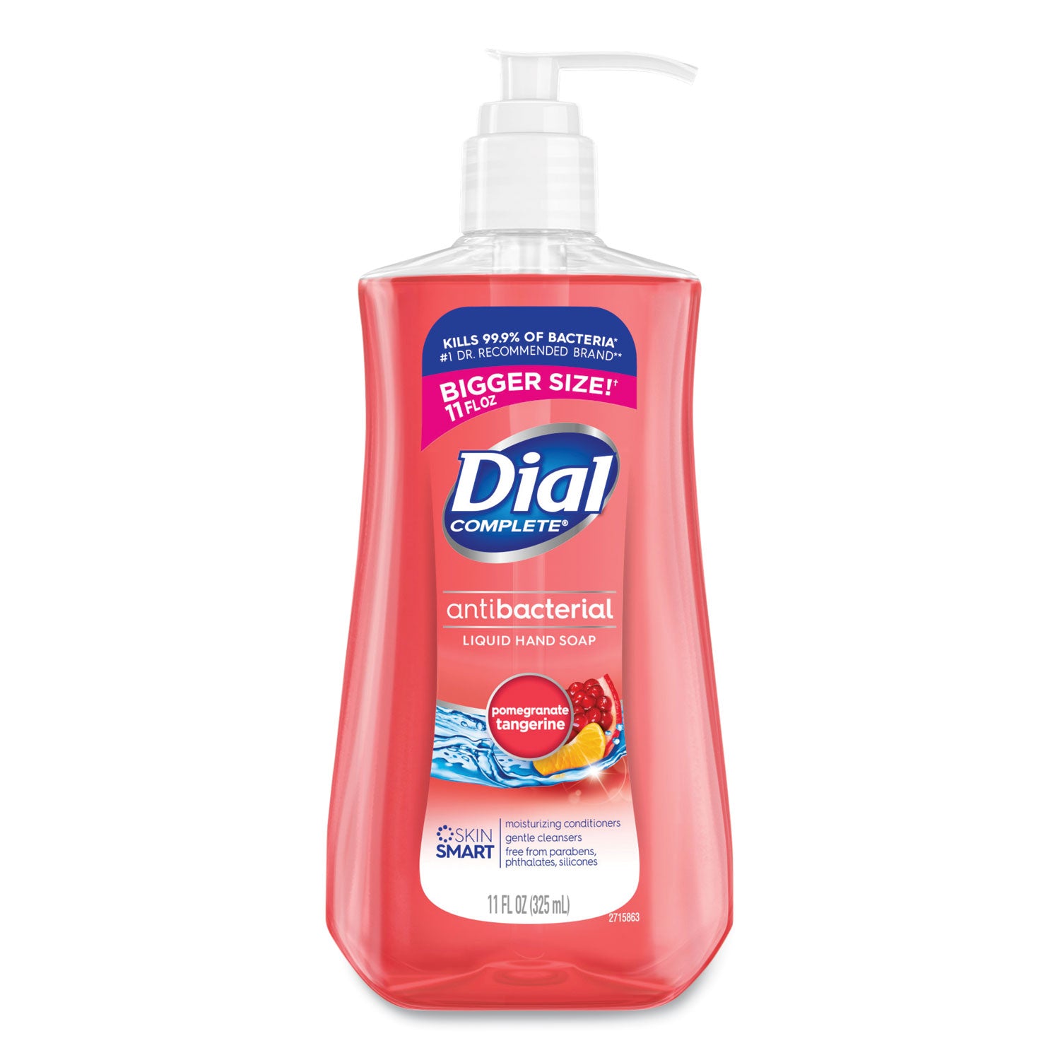 Dial Pomegranate Tangerine Antibacterial Hand Soap, 11 fl oz, Moisturizing, Multipurpose, Pink, 1 Each
