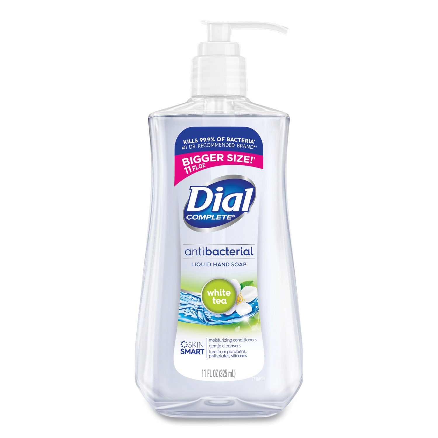 Dial White Tea Antibacterial Hand Soap, White Tea Scent, 11 fl oz Pump, Moisturizing, Clear, 1 Each