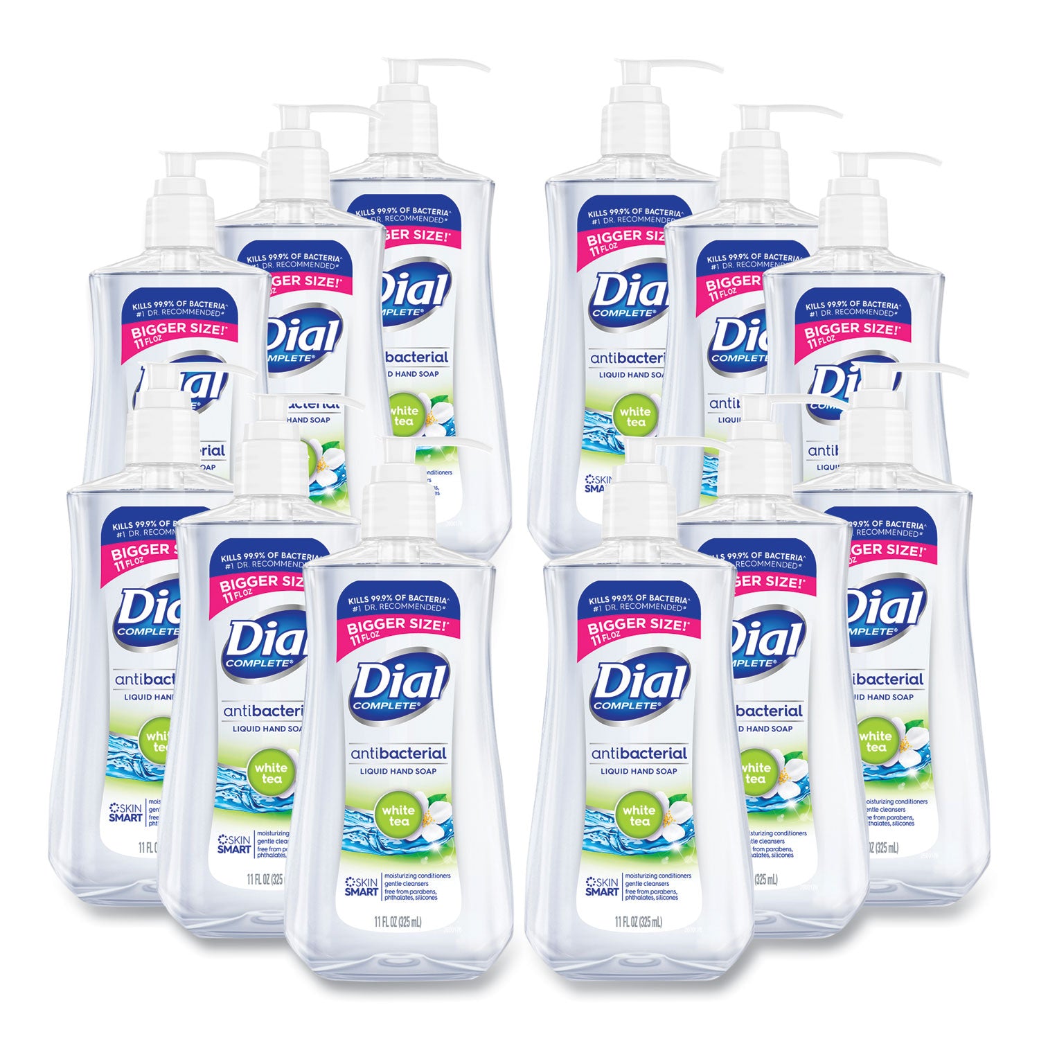 Dial White Tea Antibacterial Hand Soap, White Tea Scent, 11 fl oz Pump, Moisturizing, Clear, 1 Each