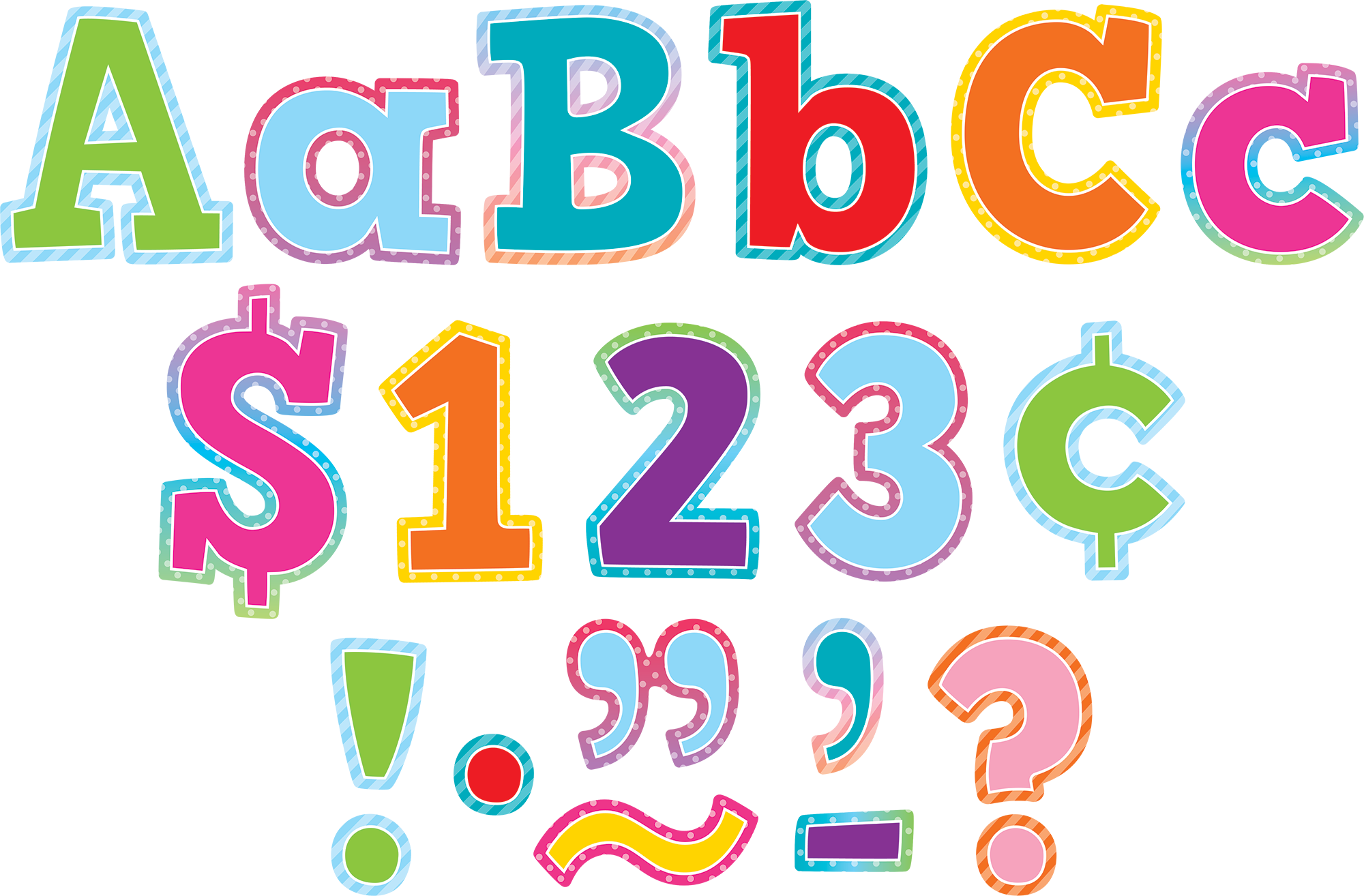 Colorful Vibes Bold Block 4" Letters Combo Pack