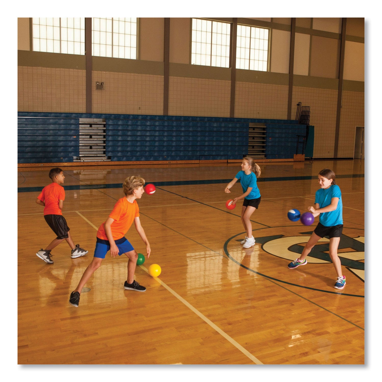 Rhino Skin Dodge Ball Set, 6" Diameter, Assorted Colors, 6/set