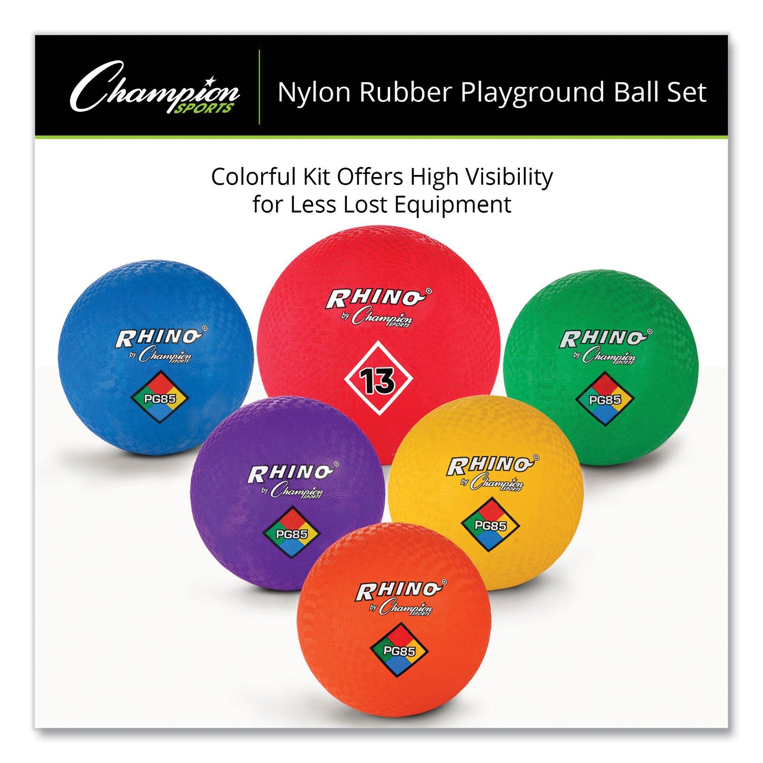 Playground Ball Set, Multi-Size, Multi-Color, 14/set