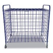 Lockable Ball Storage Cart, Fits Approximately 24 Balls, Metal, 37" x 22" x 20", Blue