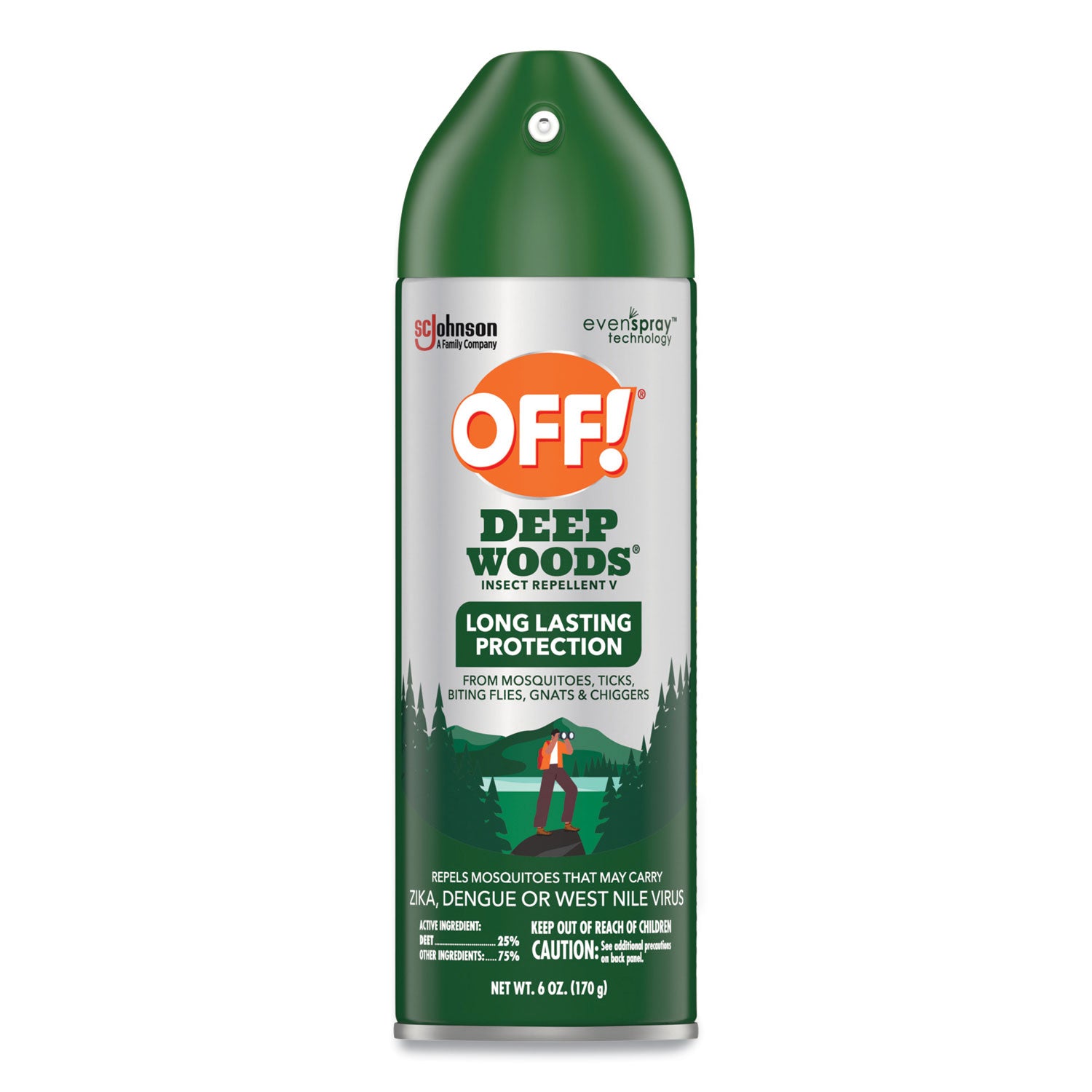 Spray - Kills Bugs, Mosquitoes, Ticks, Black Flies, Sand Flies, Chiggers, Fleas, Gnats - 6 fl oz - Green - 12 / Carton