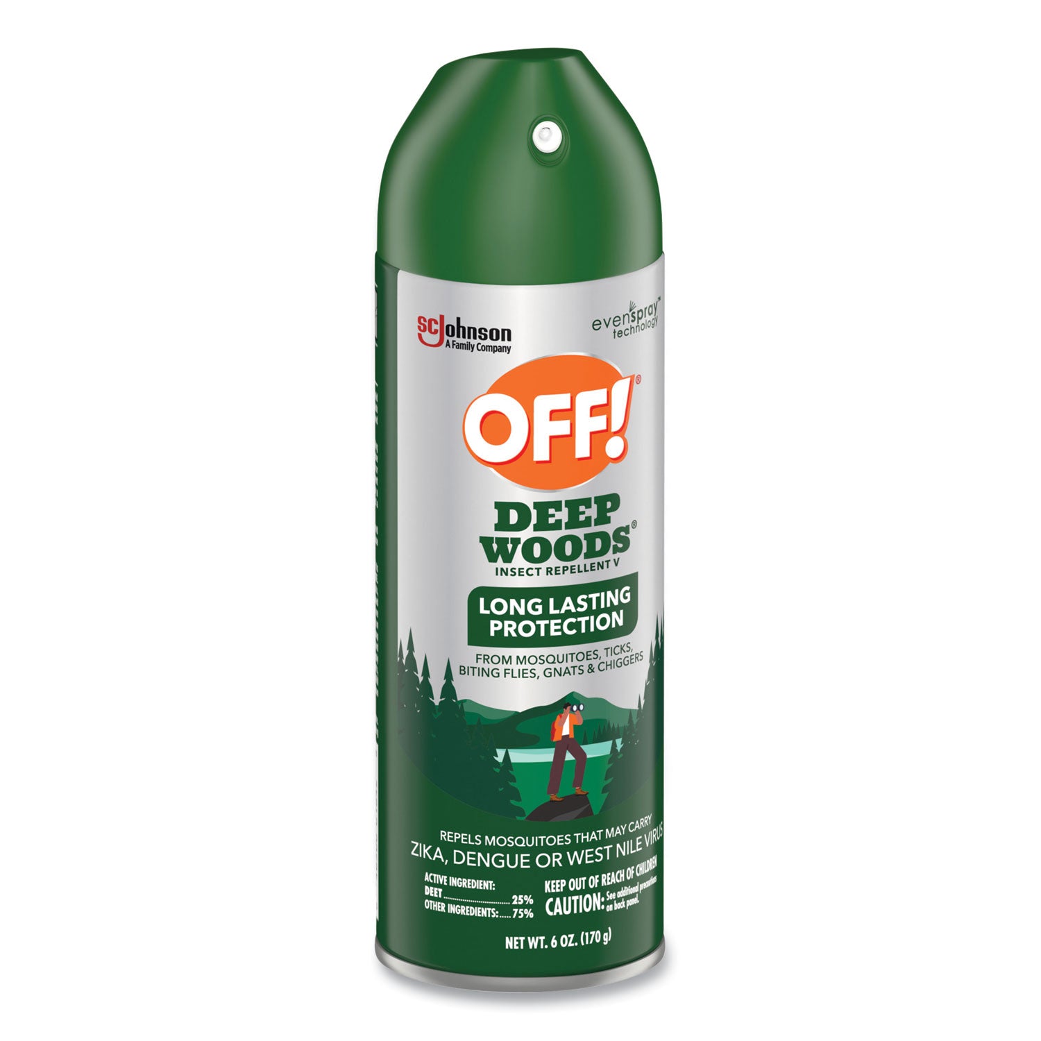 Spray - Kills Bugs, Mosquitoes, Ticks, Black Flies, Sand Flies, Chiggers, Fleas, Gnats - 6 fl oz - Green - 12 / Carton