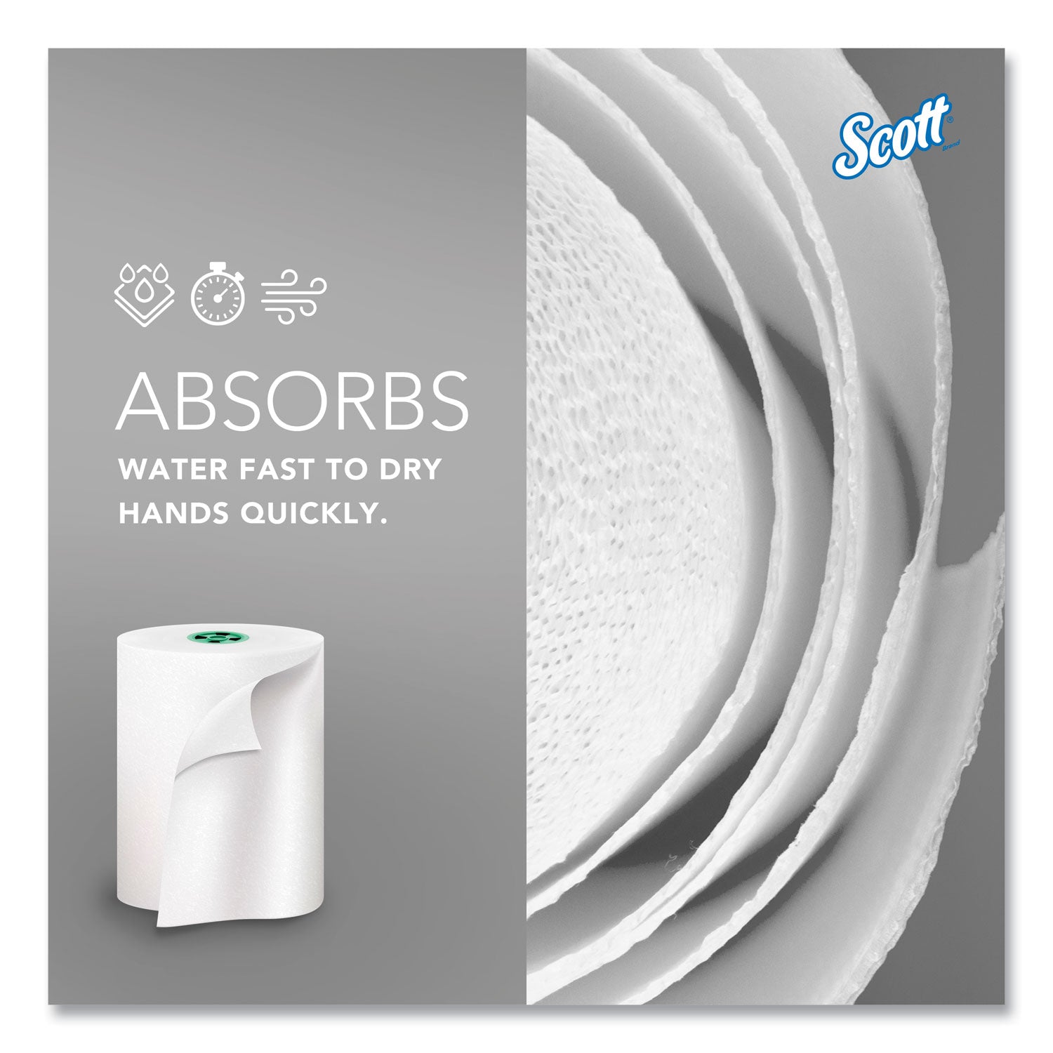 Pro Hard Roll Paper Towels with Absorbency Pockets, for Scott Pro Dispenser, Green Core Only, 1-Ply, 7.5" x 900 ft,6 Rolls/CT