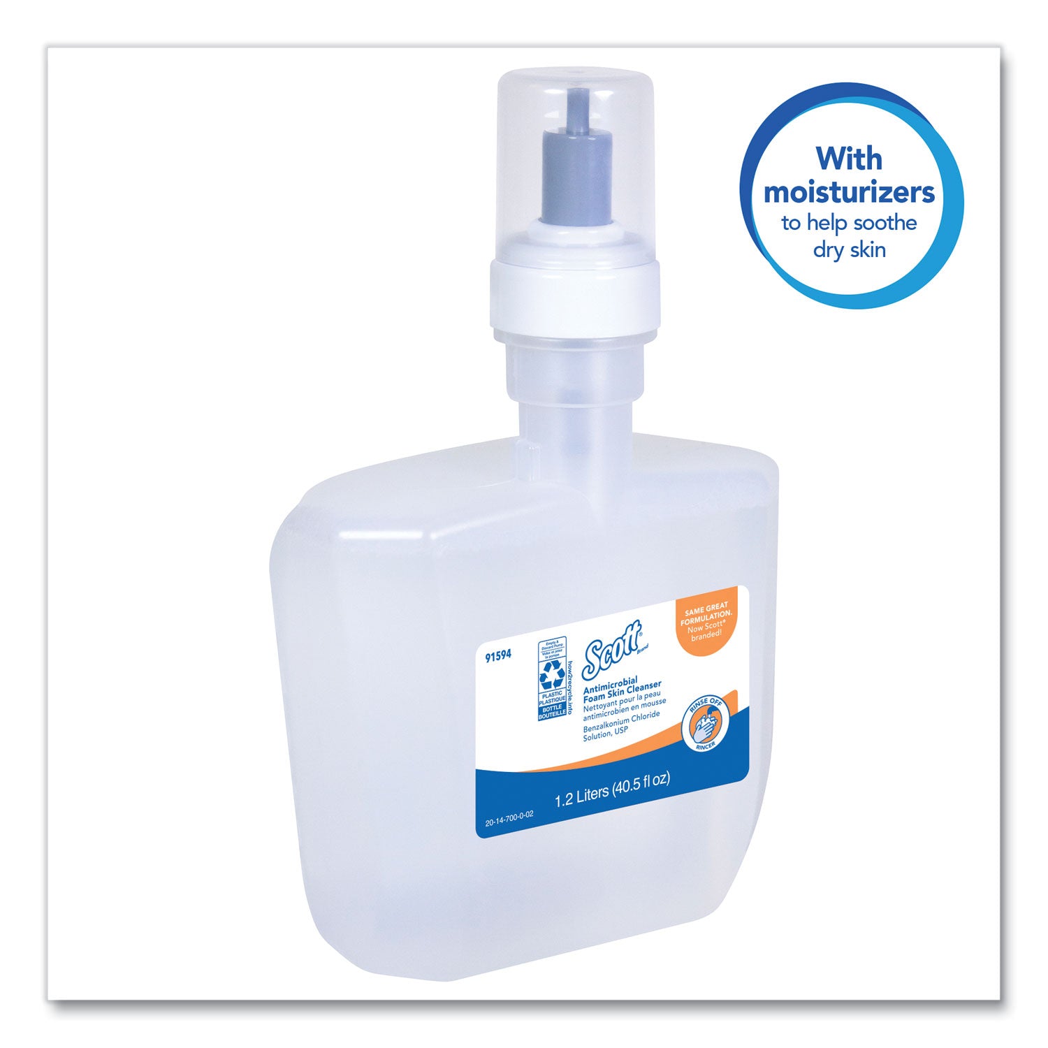 Scott&reg; Antimicrobial Foam Skin Cleanser - 1.27 quart - Skin - Antibacterial - Clear - 2 / Carton
