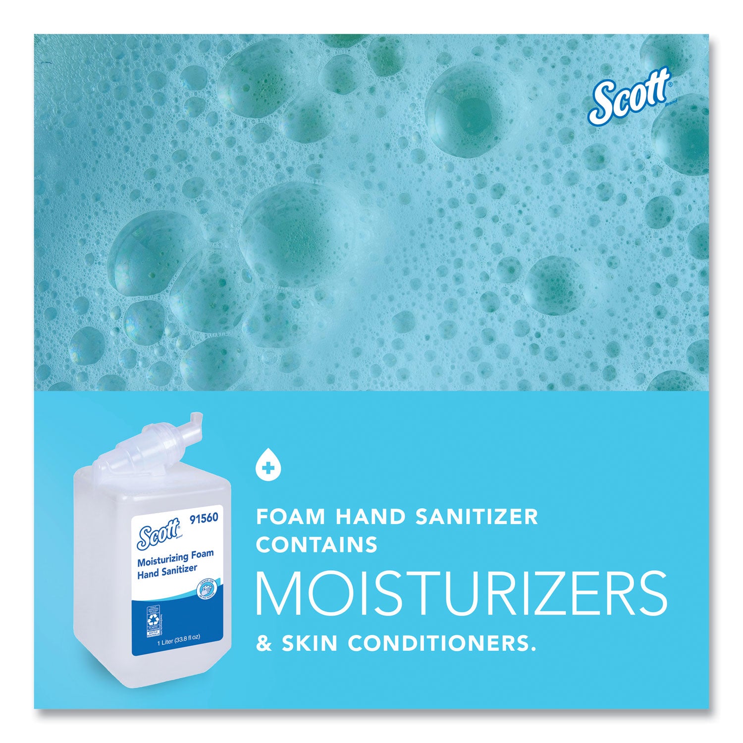 Scott Hand Sanitizer Foam Refill - Fresh Scent - 1.06 quart - Kill Germs - Hand - Moisturizing - Clear - 6 / Carton