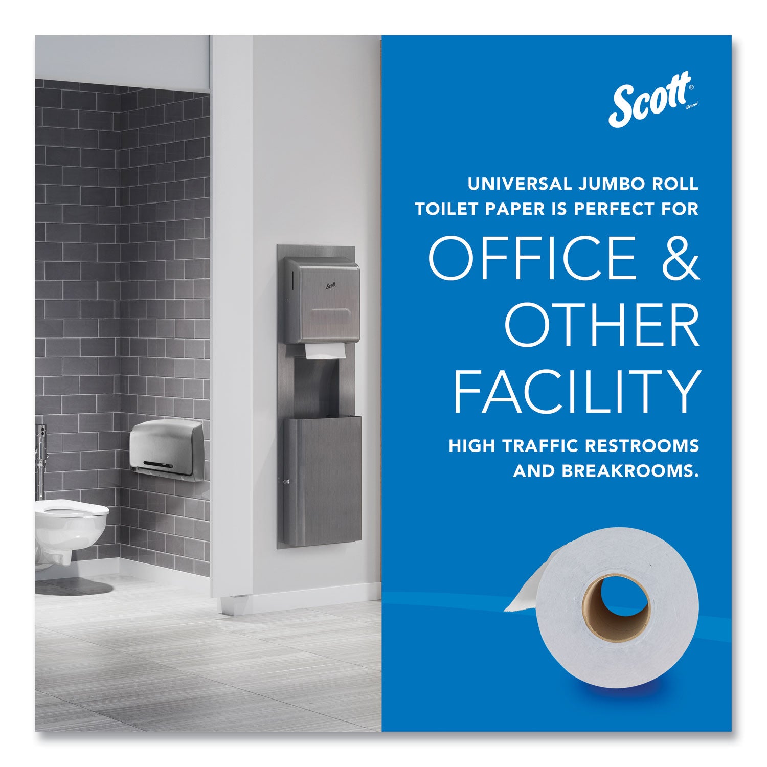 Scott High-Capacity Jumbo Roll Toilet Paper - 2 Ply - 3.50" Width x 1000 ft Length - 9" Roll Diameter - White - Fiber - 1 Carton