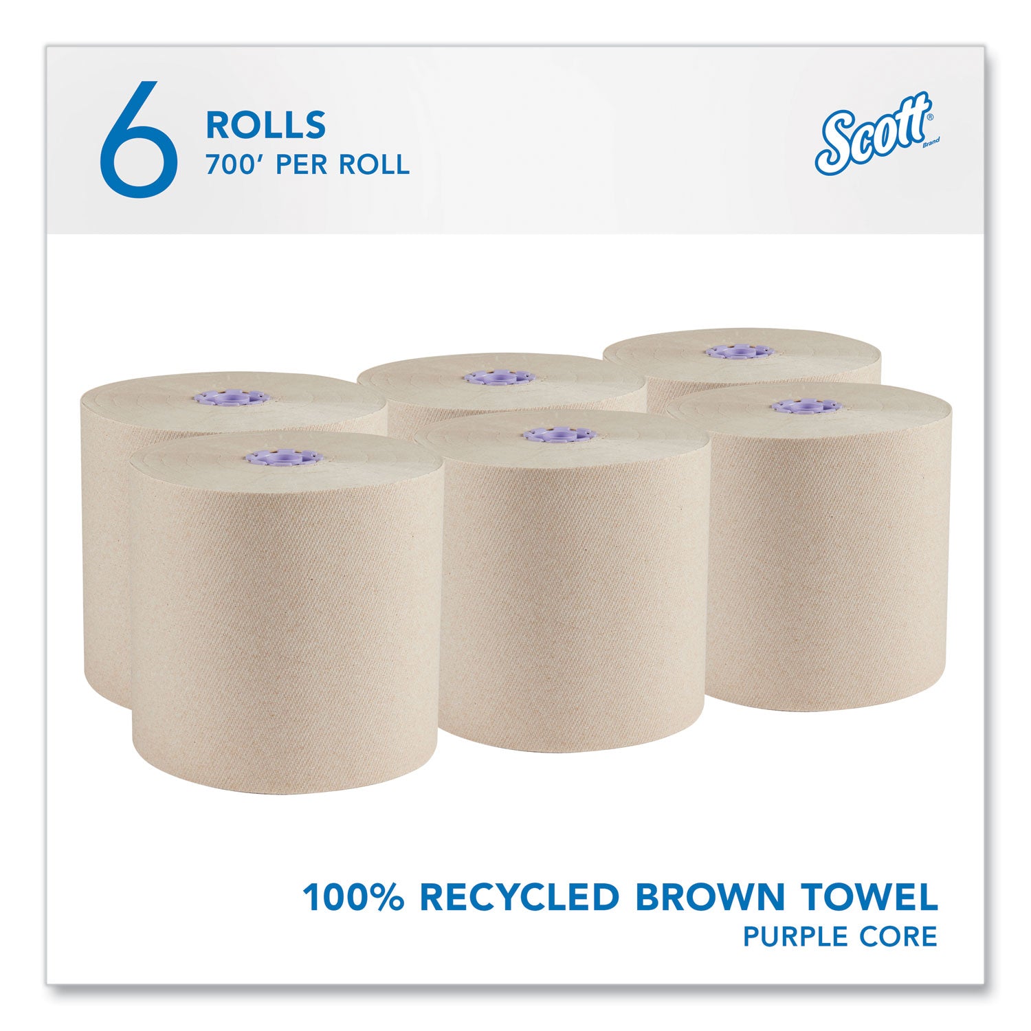 8" Width x 700 ft Length - 4200 Sheets - Brown - 6 / Carton