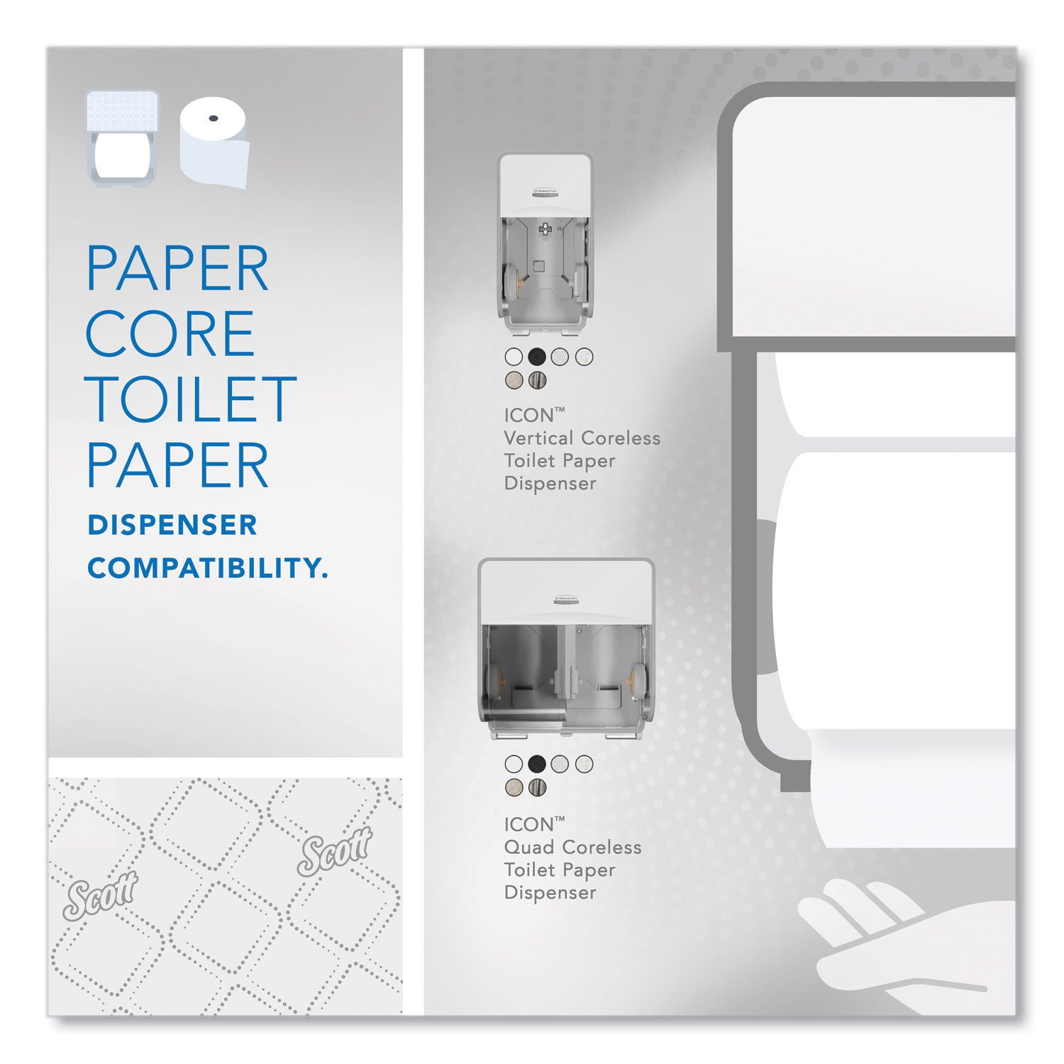 2 Ply - 4" Width x 3.70" Length - 1100 Sheets/Roll - White - 1 Carton