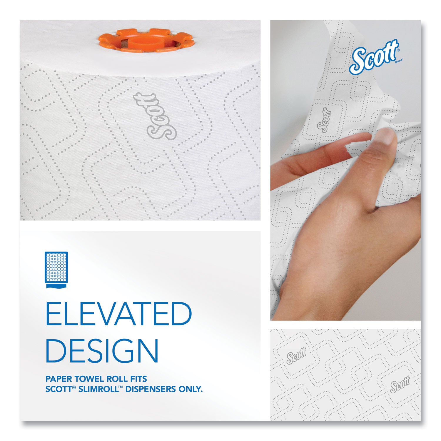 8" Width x 580 ft Length - White, Orange - Paper - 6 / Carton