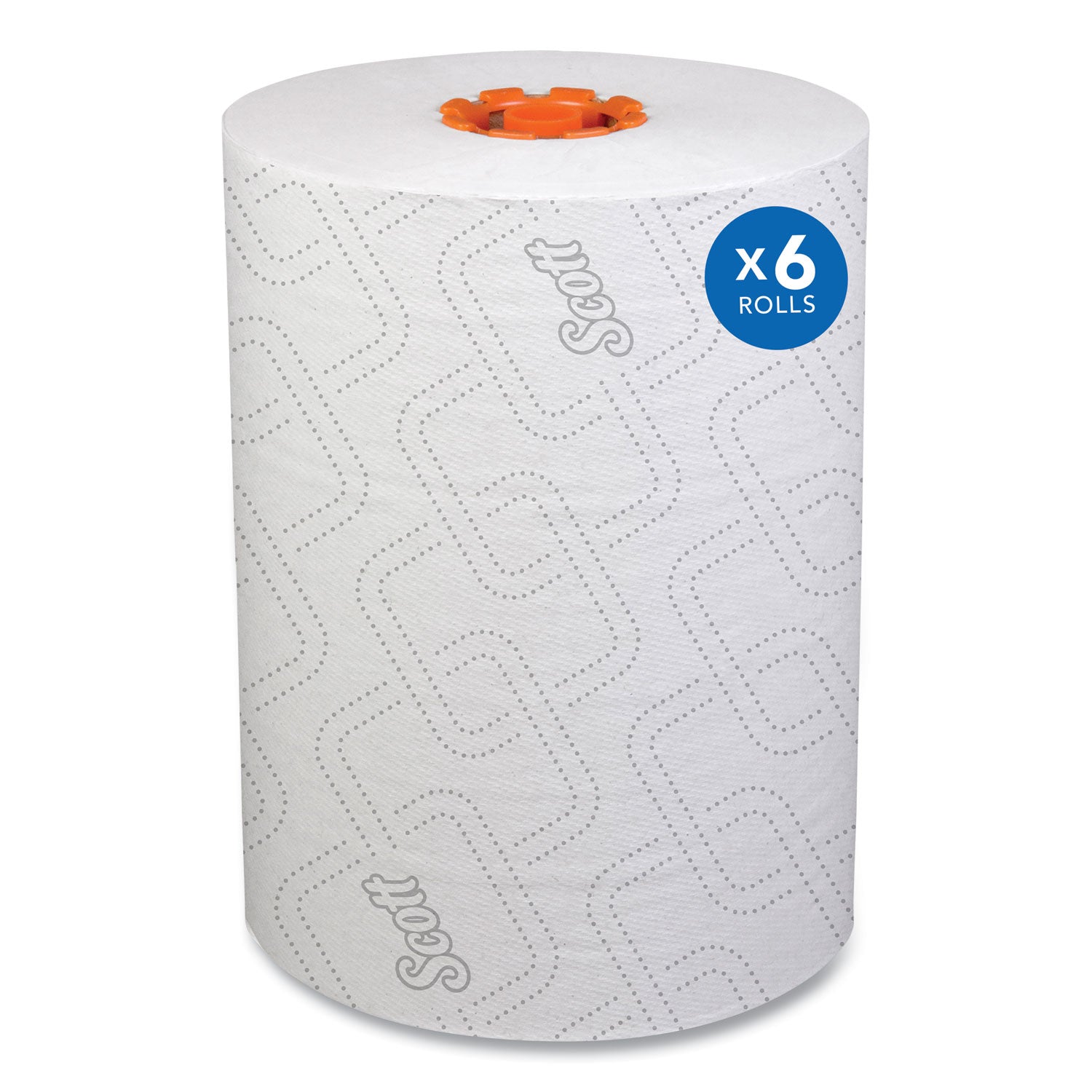 8" Width x 580 ft Length - White, Orange - Paper - 6 / Carton