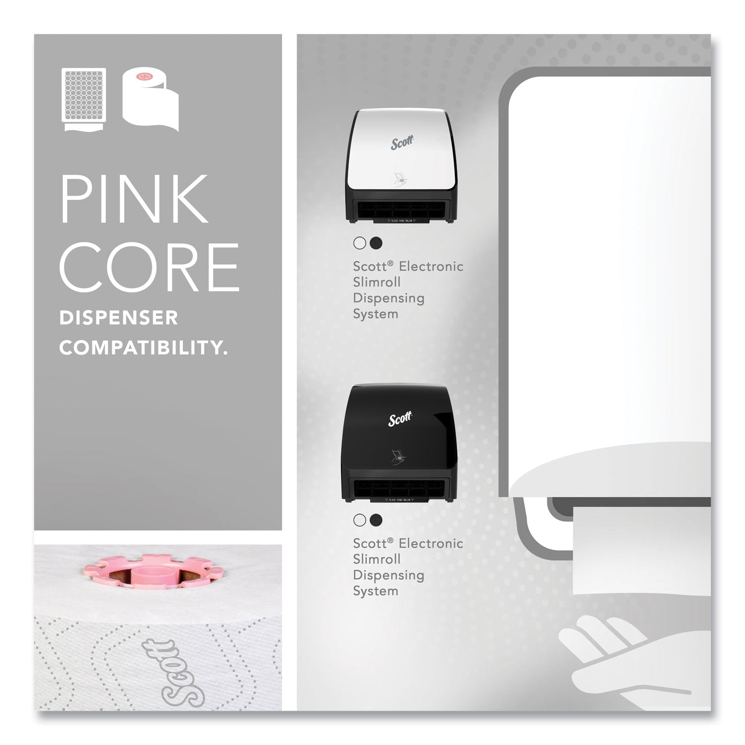 8" Width x 580 ft Length - White, Pink - Paper - 6 / Carton
