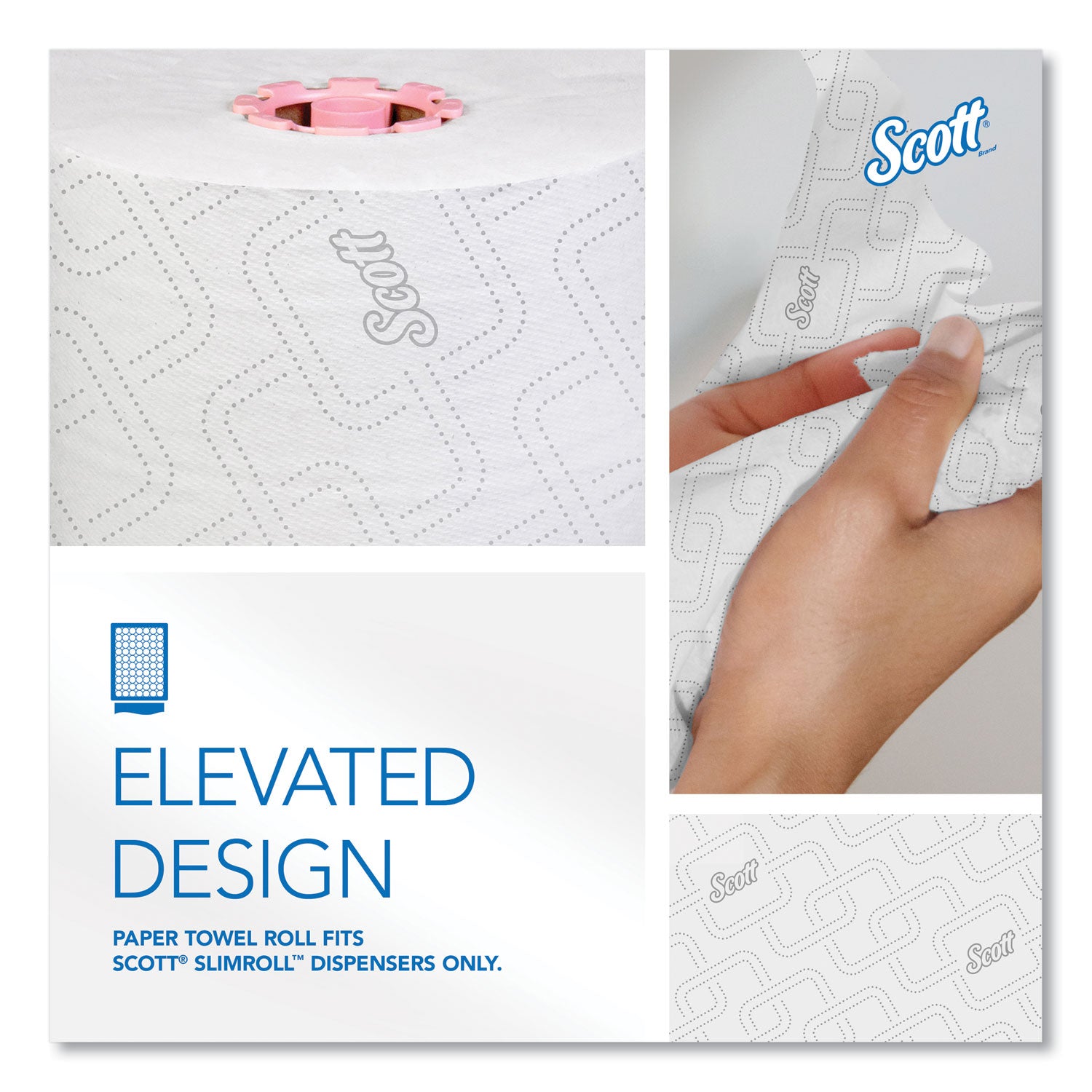 8" Width x 580 ft Length - White, Pink - Paper - 6 / Carton