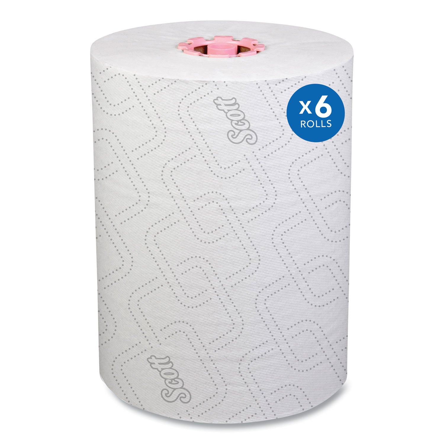 8" Width x 580 ft Length - White, Pink - Paper - 6 / Carton