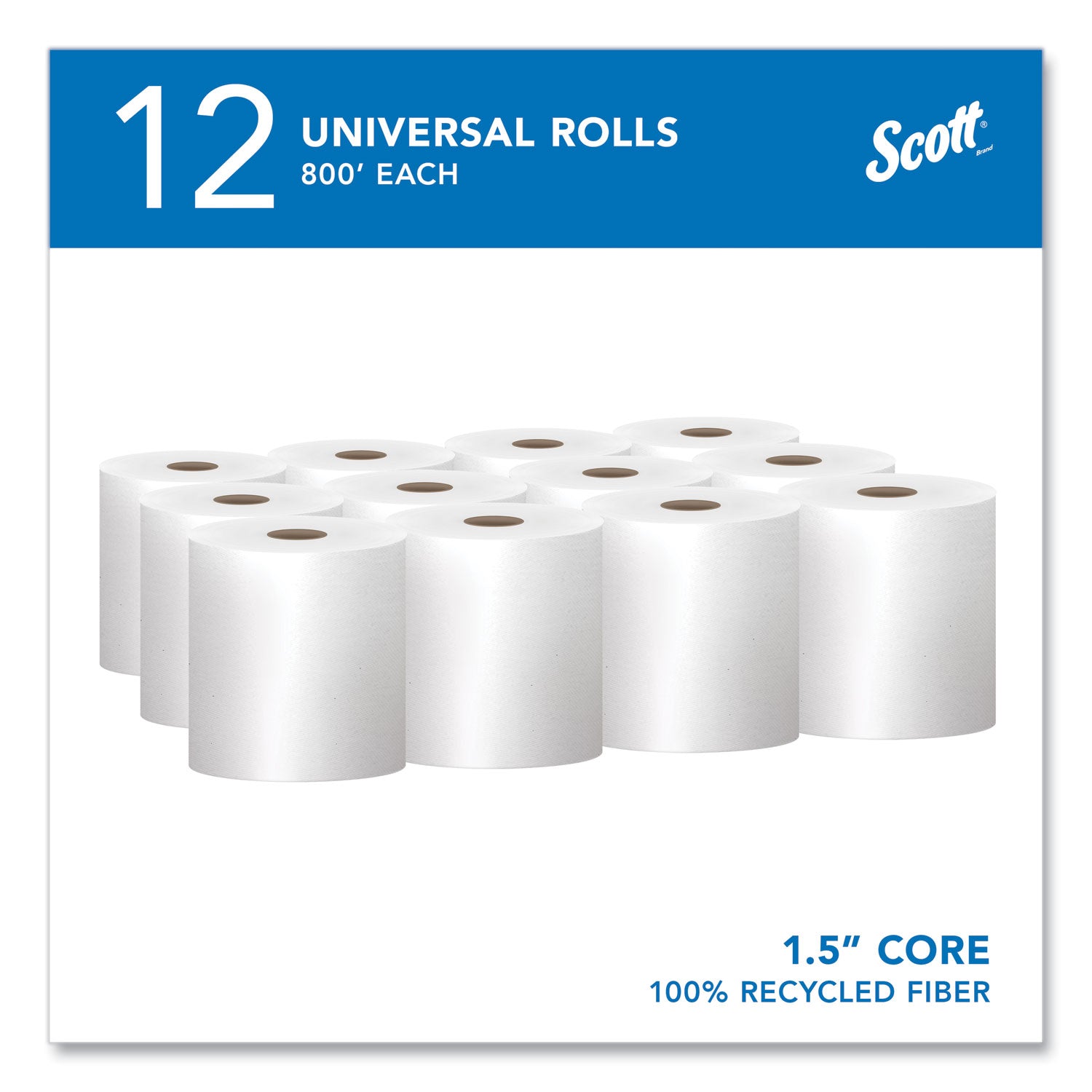 2 Ply - 8" Width x 15" Length - White - Fiber - 12 Rolls Per Carton - 12 / Carton