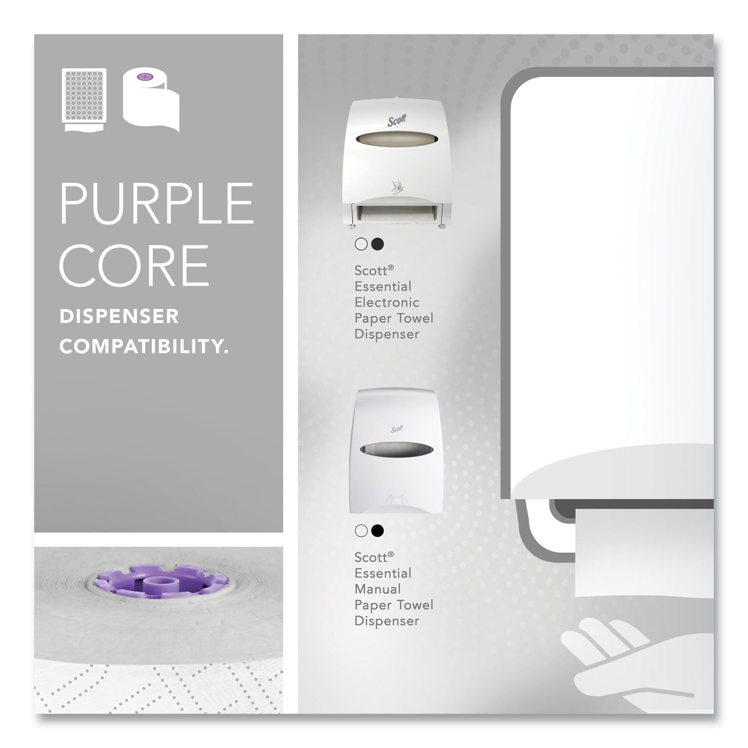 8" Width x 950 ft Length - 1 3/4" Core - White - 1 Carton