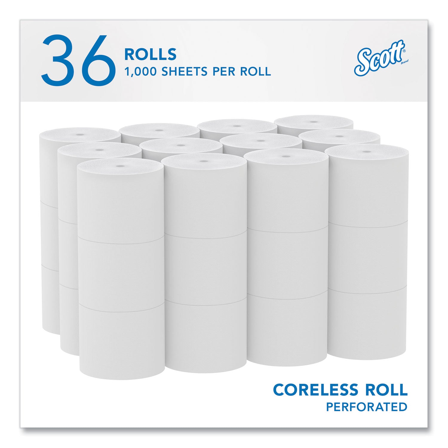 2 Ply - 4" Width x 3.70" Length - 1000 Sheets/Roll - White - 1 Carton