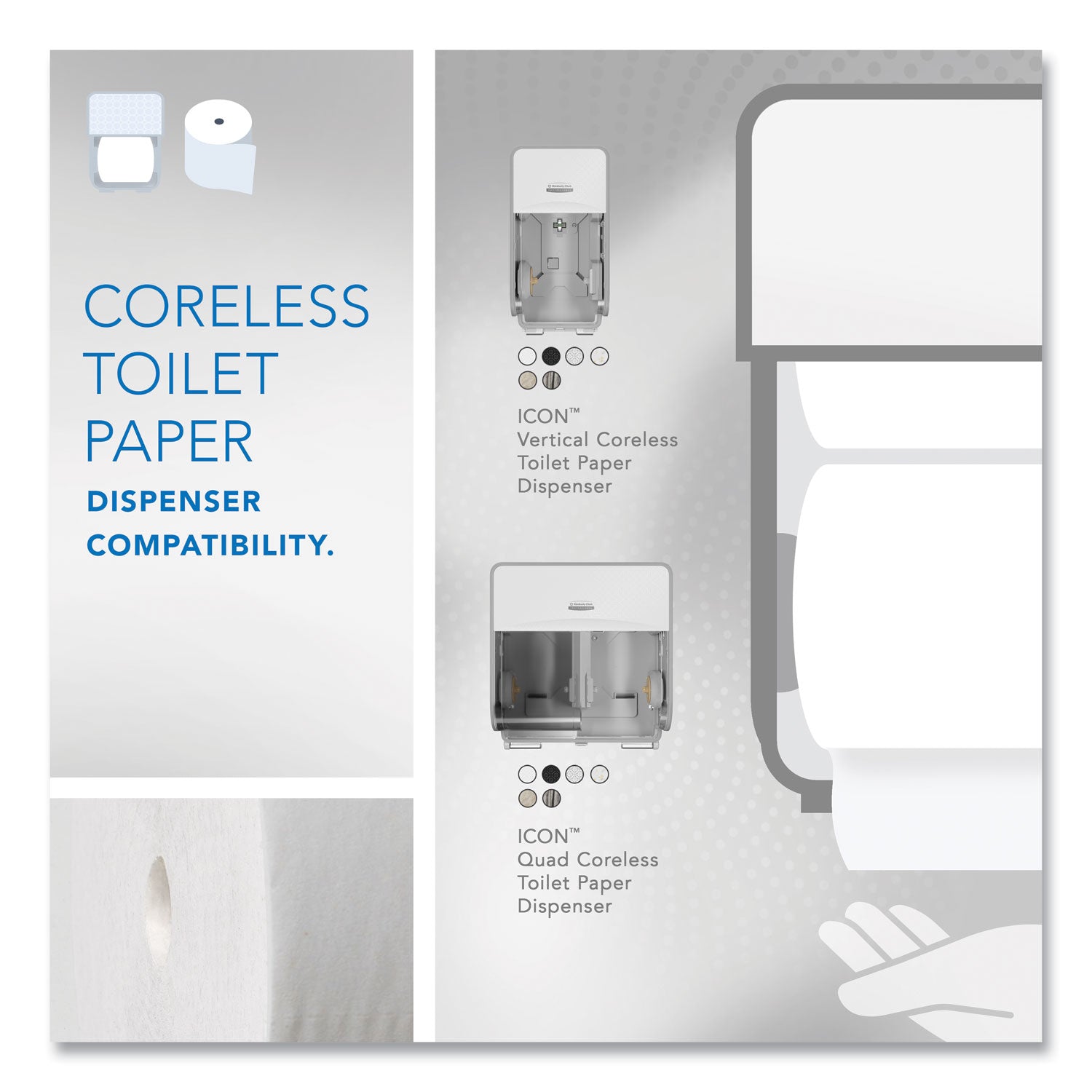2 Ply - 4" Width x 3.70" Length - 1000 Sheets/Roll - White - 1 Carton