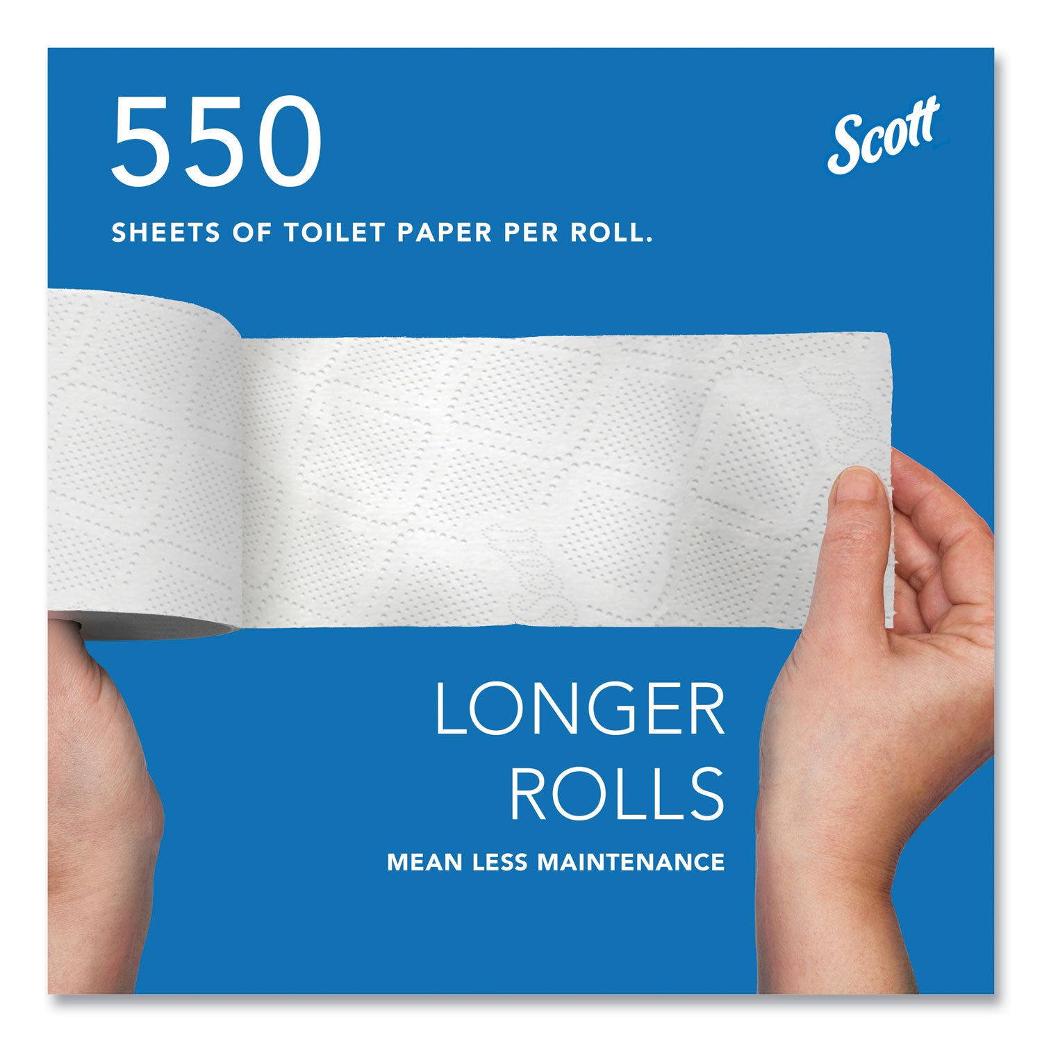 Scott Professional Standard Roll Toilet Paper, 2 Ply, 4" x 4", 550 Sheets per Roll, White, 1 Carton