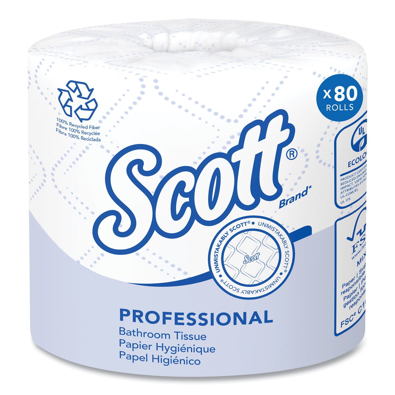 2 Ply - 473 Sheets/Roll - White - Fiber - 80 / Carton