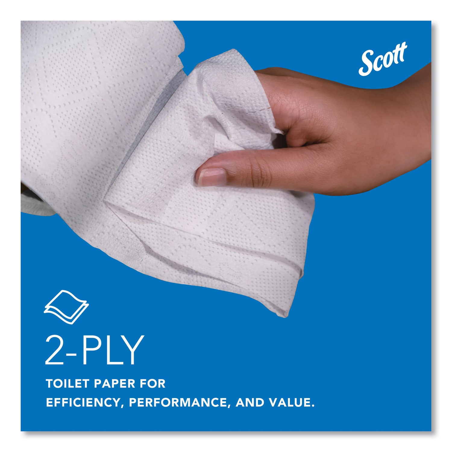 Scott Professional Standard Roll Toilet Paper, 2 Ply, 4" x 4", 550 Sheets per Roll, White, 1 Carton