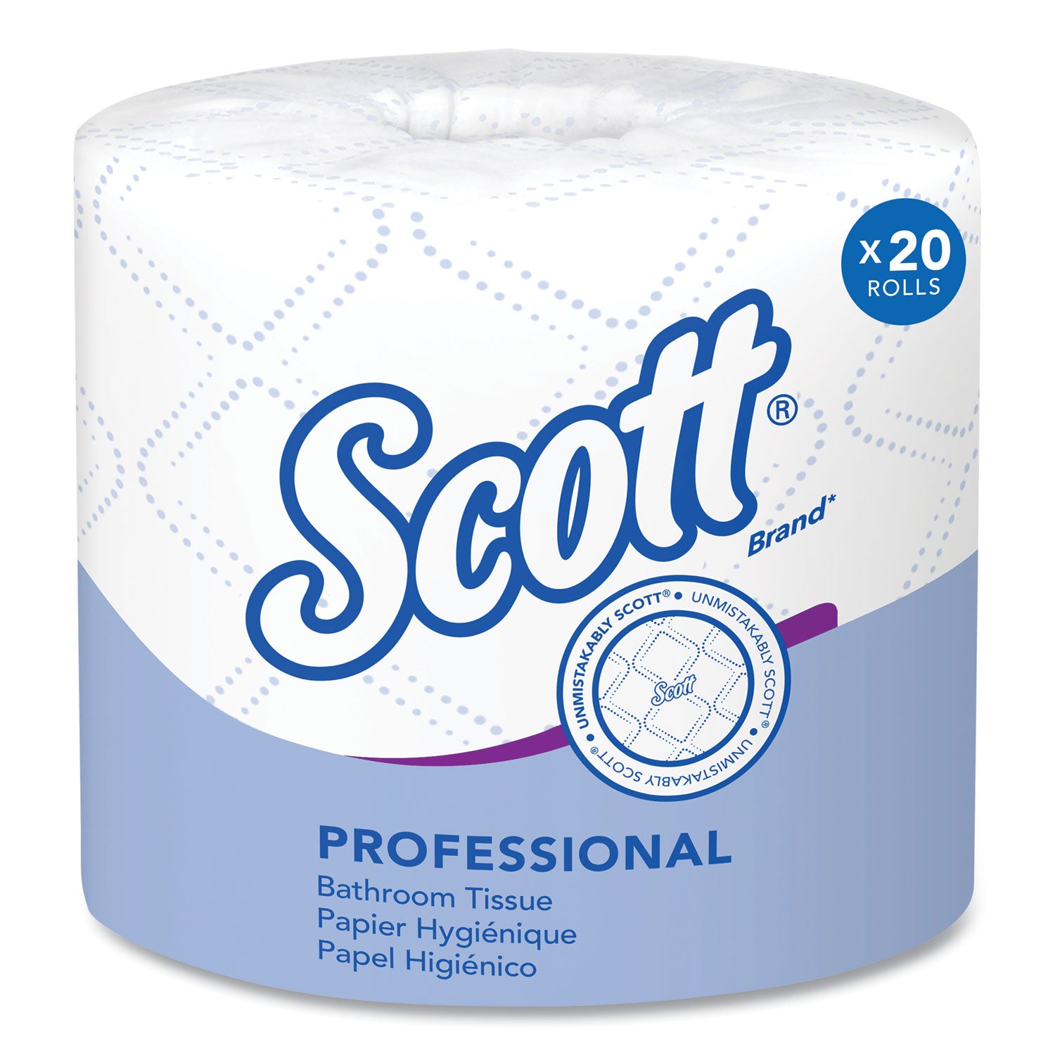Scott Professional Standard Roll Toilet Paper, 2 Ply, 4" x 4", 550 Sheets per Roll, White, 1 Carton