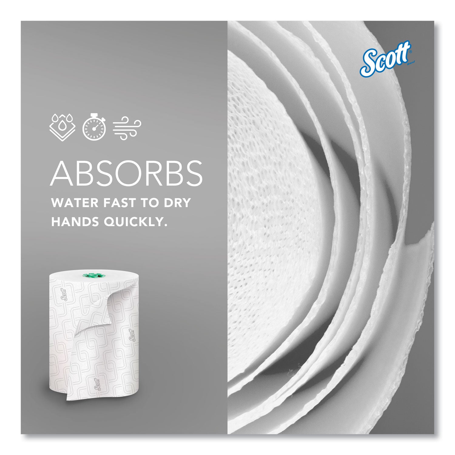 Scott Pro High-Capacity Hard Roll Towels, Elevated Design, Absorbency Pockets, 1 3/4" Core, White, Paper, 6 Rolls per Carton