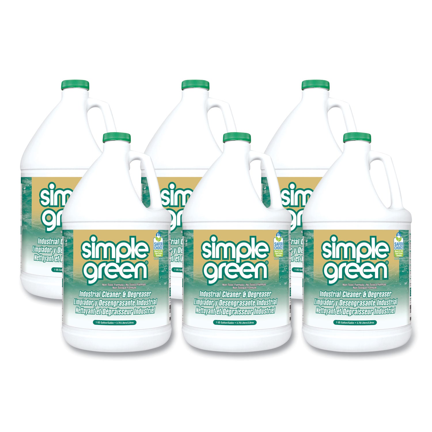 Simple Green Industrial Cleaner/Degreaser - Concentrate - Liquid - 128 fl oz (4 quart) - Original Scent - Non-flammable, Non-abrasive - Green - 6 / Carton