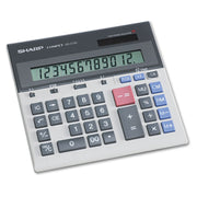4-Key Memory, Sign Change, Backspace Key, Auto Power Off - 1 Line(s) - 12 Digits - LCD - Battery/Solar Powered - 0.7" Height x 7.3" Width x 6.9" Depth - Gray - 1 Each