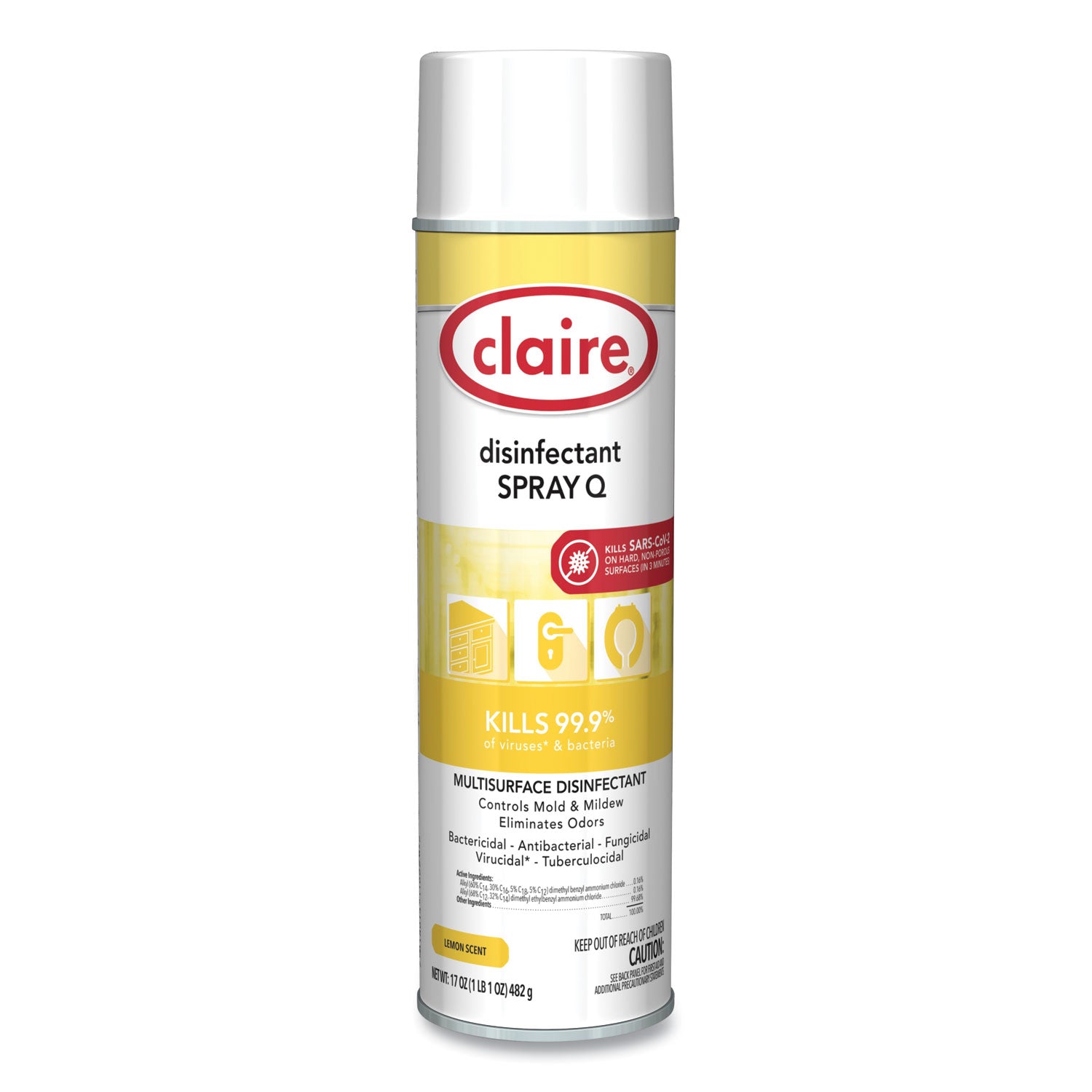 Spray Q Disinfectant, Lemon Scent, 17 oz Aerosol Spray, Dozen