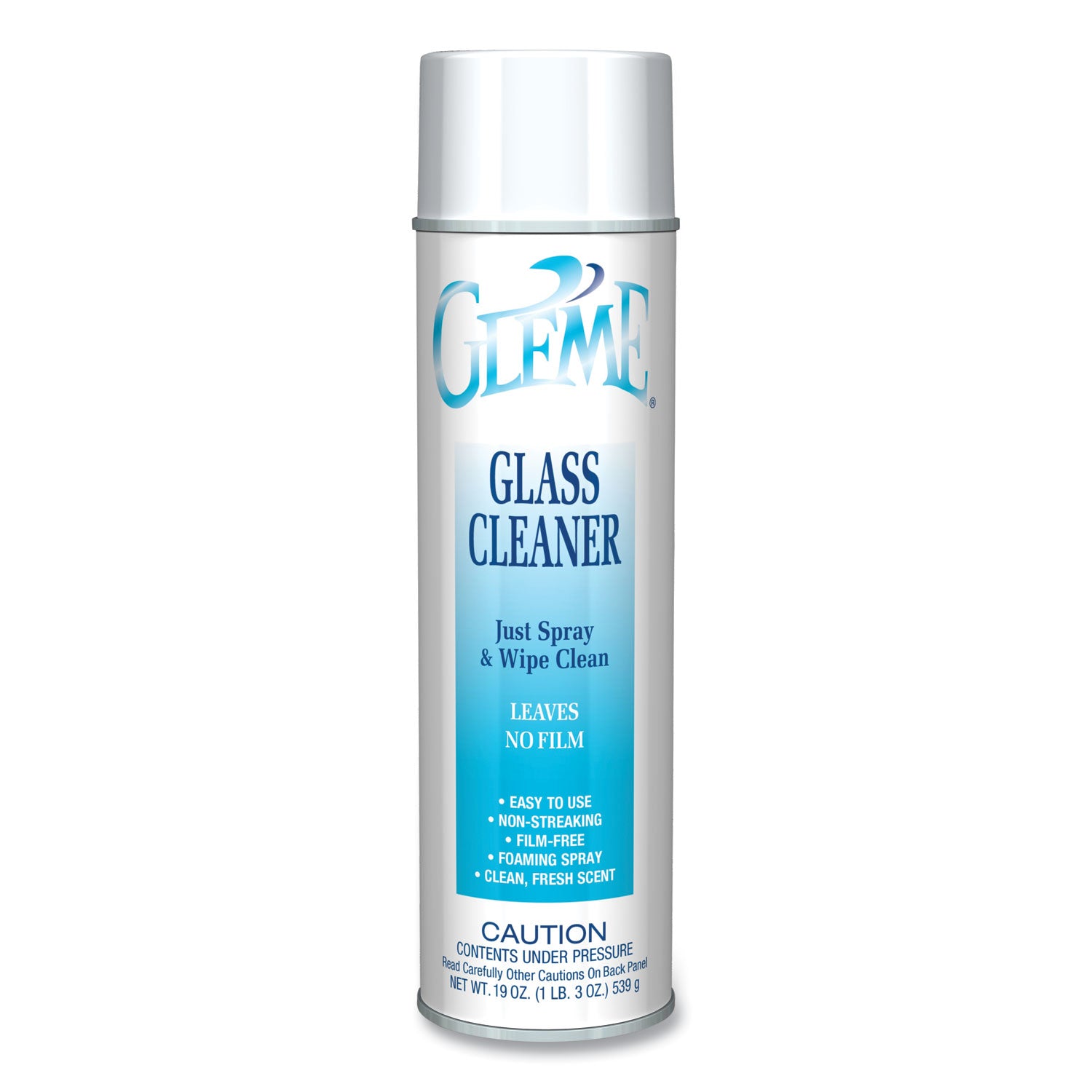 Gleme Glass Cleaner, Fresh Scent, 19 oz Aerosol Spray, Dozen