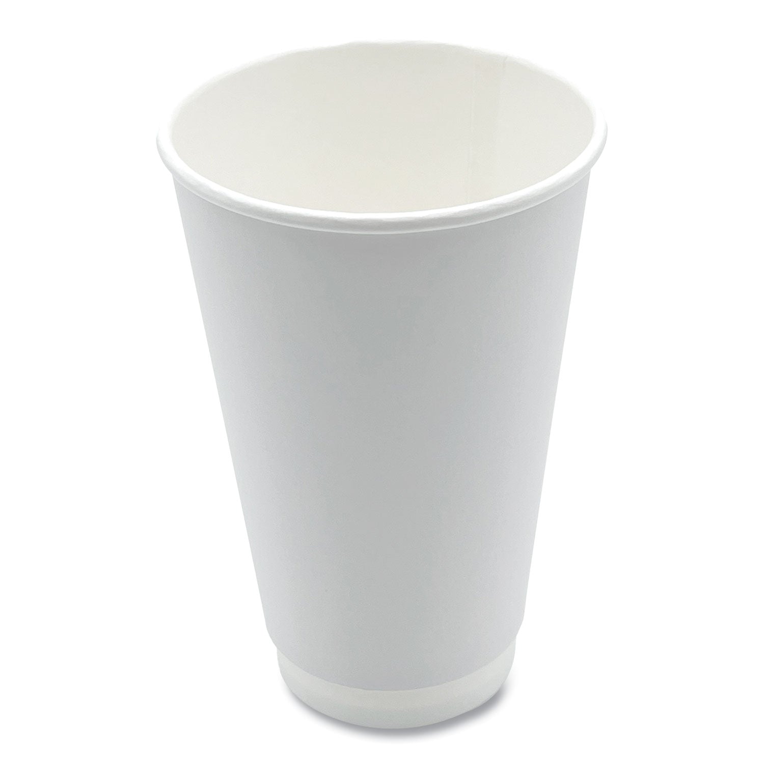 Paper Hot Cups, Double-Walled, 16 oz, White, 25/Carton